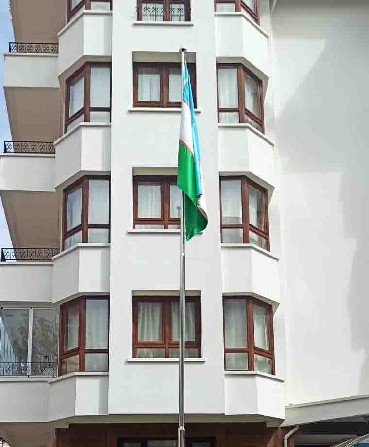 Özbekistan Büyükelçiliği Paslanmaz Bayrak Direği