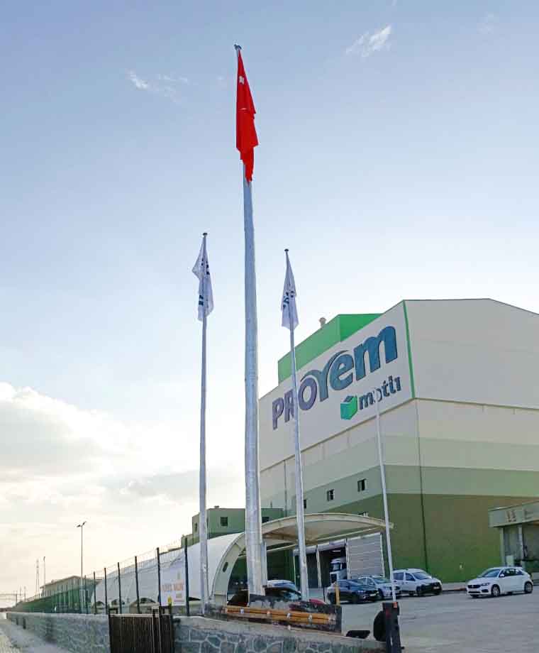 Proyem Fabrikası Galvaniz Bayrak Direği