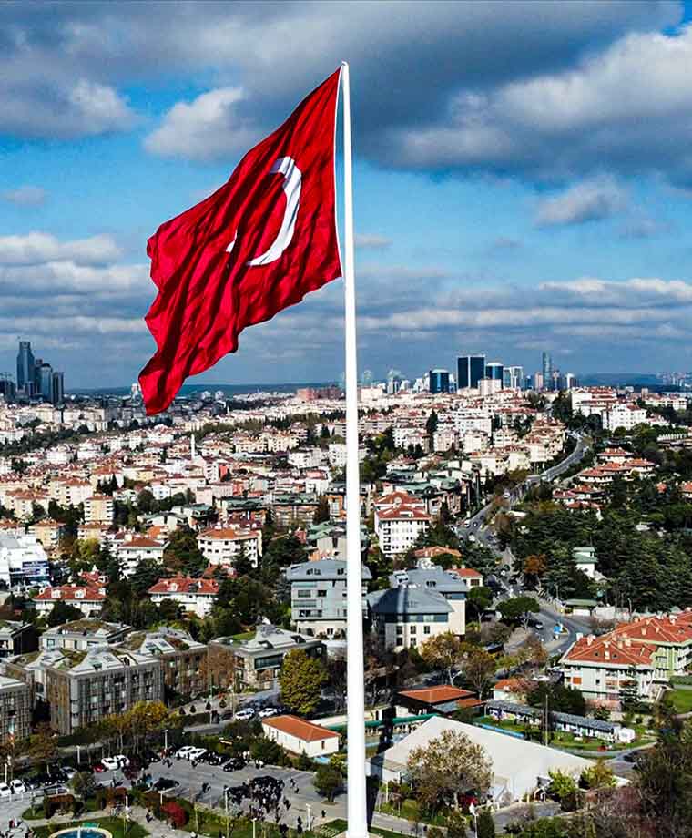 Edirnekapı Şehitliği TRT Ulus Yerleşkesi Galvaniz Bayrak Direği