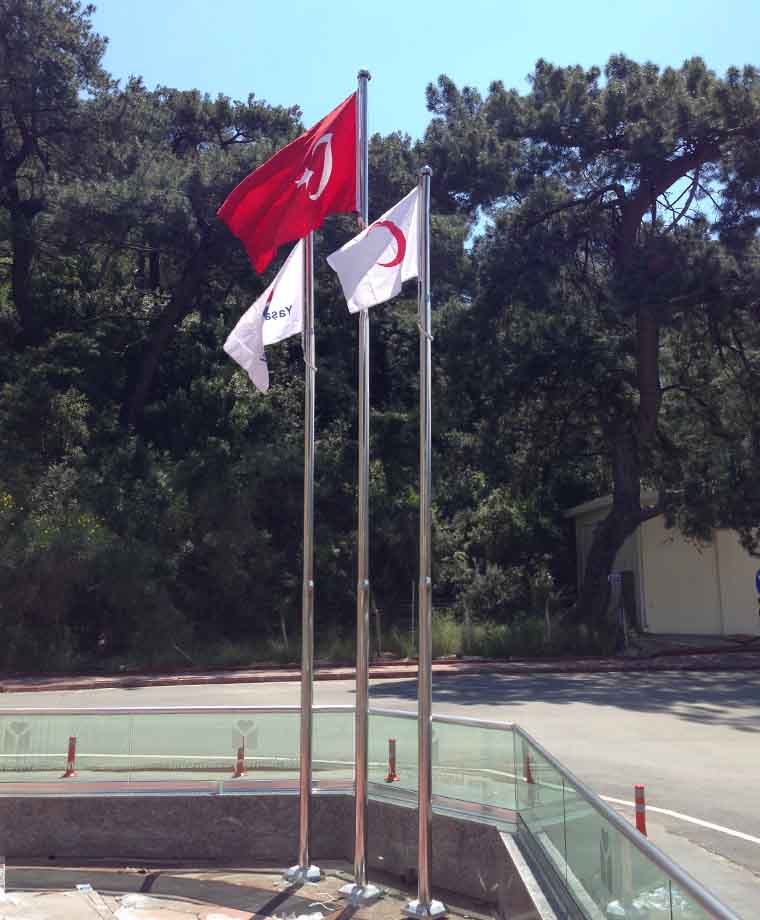 Yaşam Hastanesi Paslanmaz Bayrak Direği