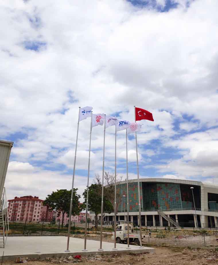 Konya Metro Şantiyesi Paslanmaz Bayrak Direği