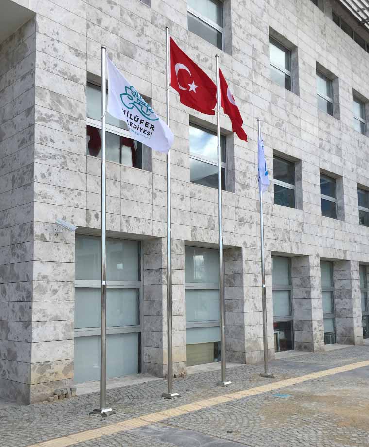 Nilüfer Belediyesi Paslanmaz Bayrak Direği