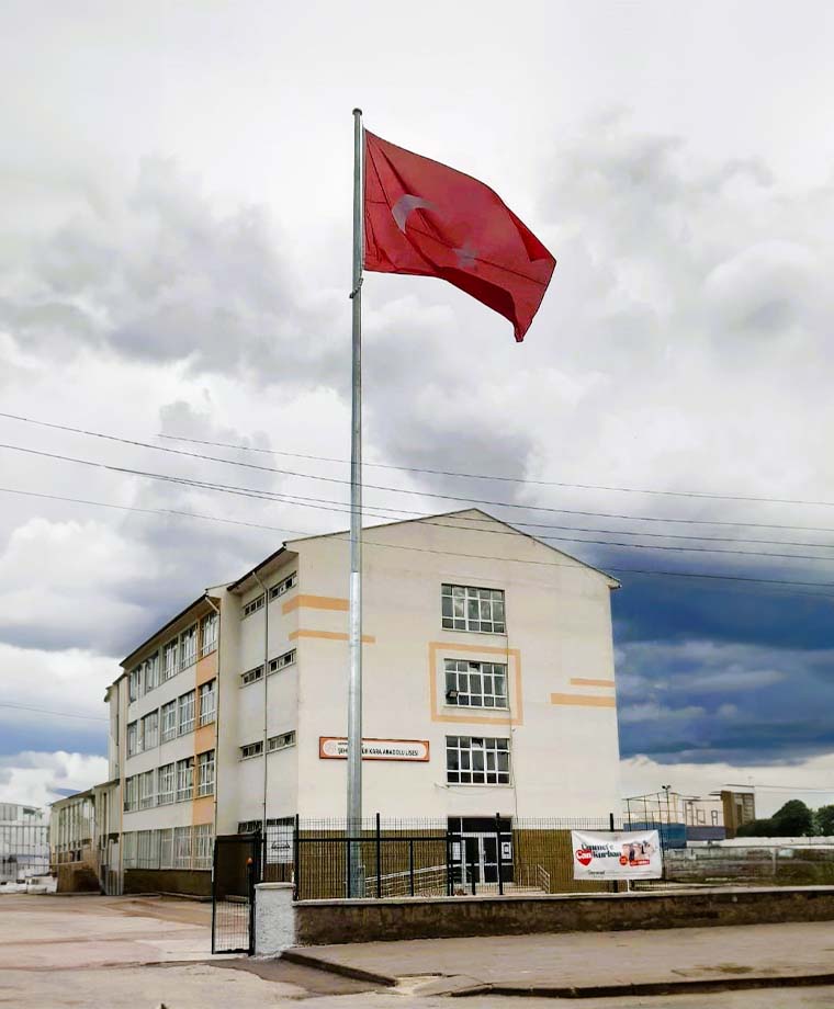 Keçiören Şehit Özgür Kara Anadolu Lisesi Galvaniz Bayrak Direği