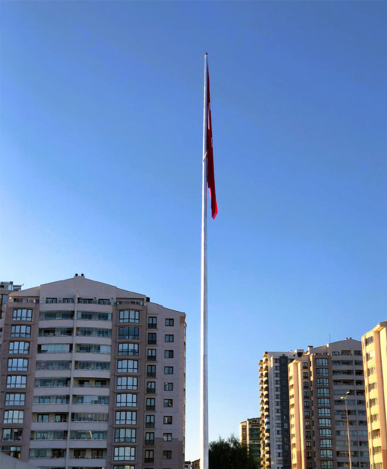 Bağlıca Devlet Bahçeli Spor Tesisleri Galvaniz Bayrak Direği