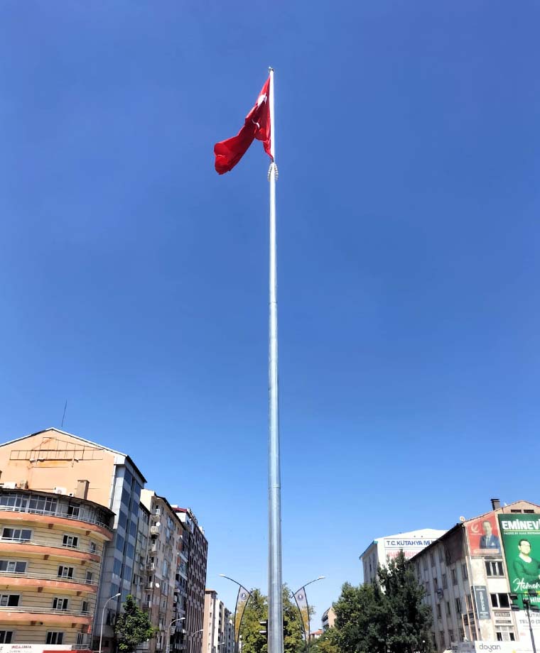 Kütahya Belediyesi Galvaniz Bayrak Direği