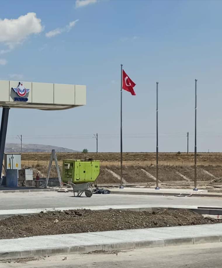 Ankara Yüksek Hızlı Tren Garı Paslanmaz Bayrak Direği