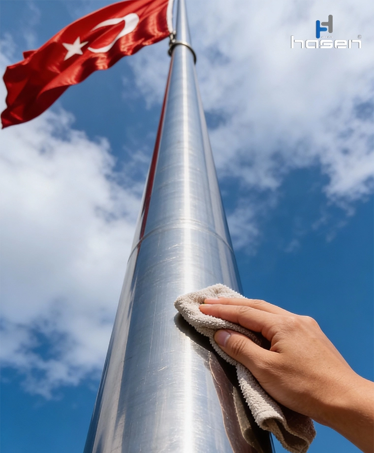 Krom bayrak direği bakımı