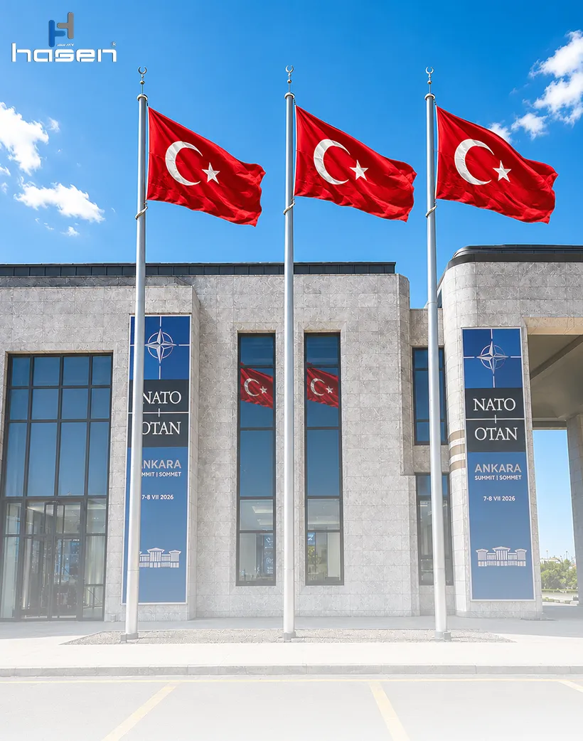 NATO OTAN Ankara Zirvesi bayrak direkleri - Hasen Paslanmaz